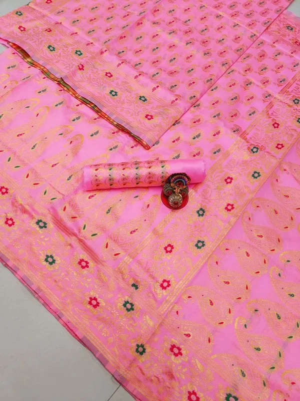 Pink_Embellished_Banarasi_Jacquard_Saree